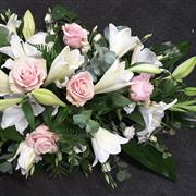 Pink lily and rose spray